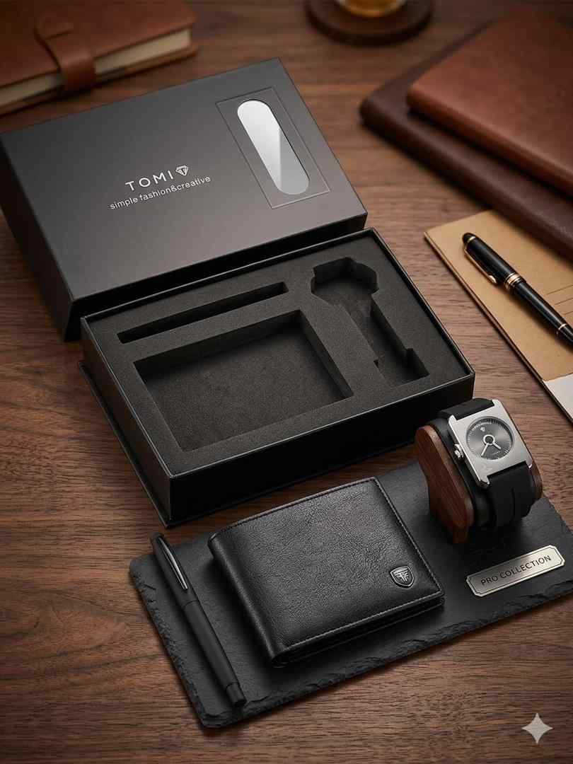 Vignette 4 : Pack Élégance Homme – Montre, Portefeuille et Stylo
