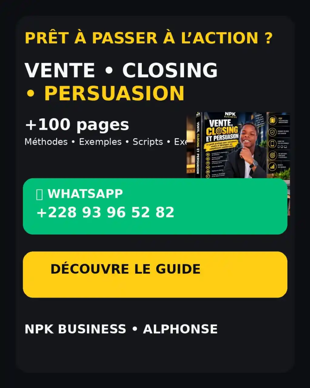 Vignette 4 : Livre de vente closing et persuasion